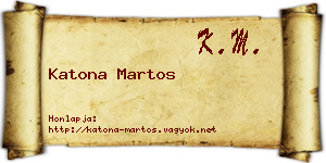 Katona Martos névjegykártya